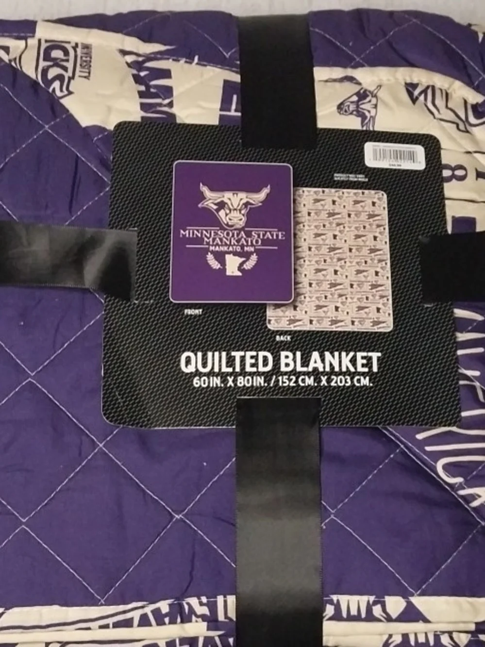 Minnesota State Mankato Quilted Blanket - Purple / Cream 60 X 80